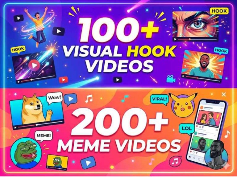 Bộ Visual Hook 3s & Meme những kênh Triệu Views hay dùng!